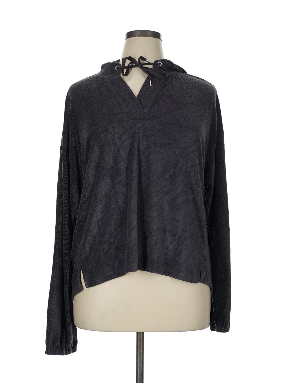 Soma Charcoal Black Hooded Pullover Sweatshirt